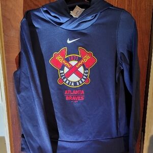 Nike  Atlanta Braves Navy Hooded Pullover